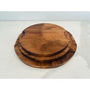Vintage Wood Trivet Set of 3 Large, Medium, & Small - Charcuterie Serving Tray